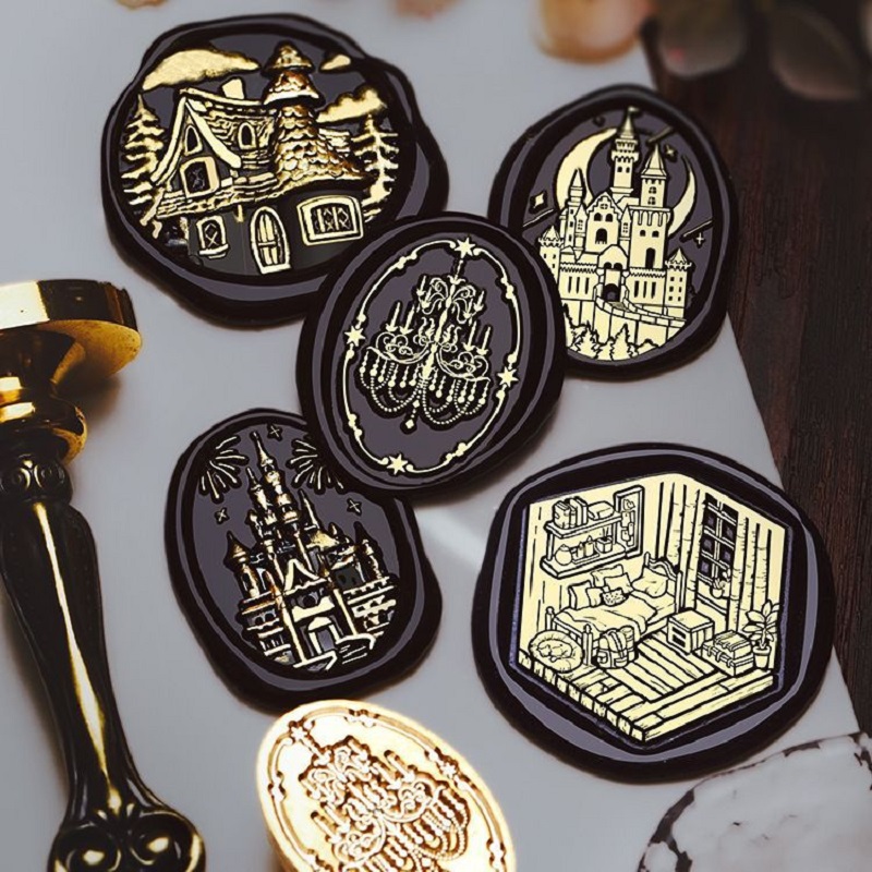 Wax Seal Stamp Set - Wachssiegelstempel Vintage Halloween Personalisierter Hochzeitsstempel Altes