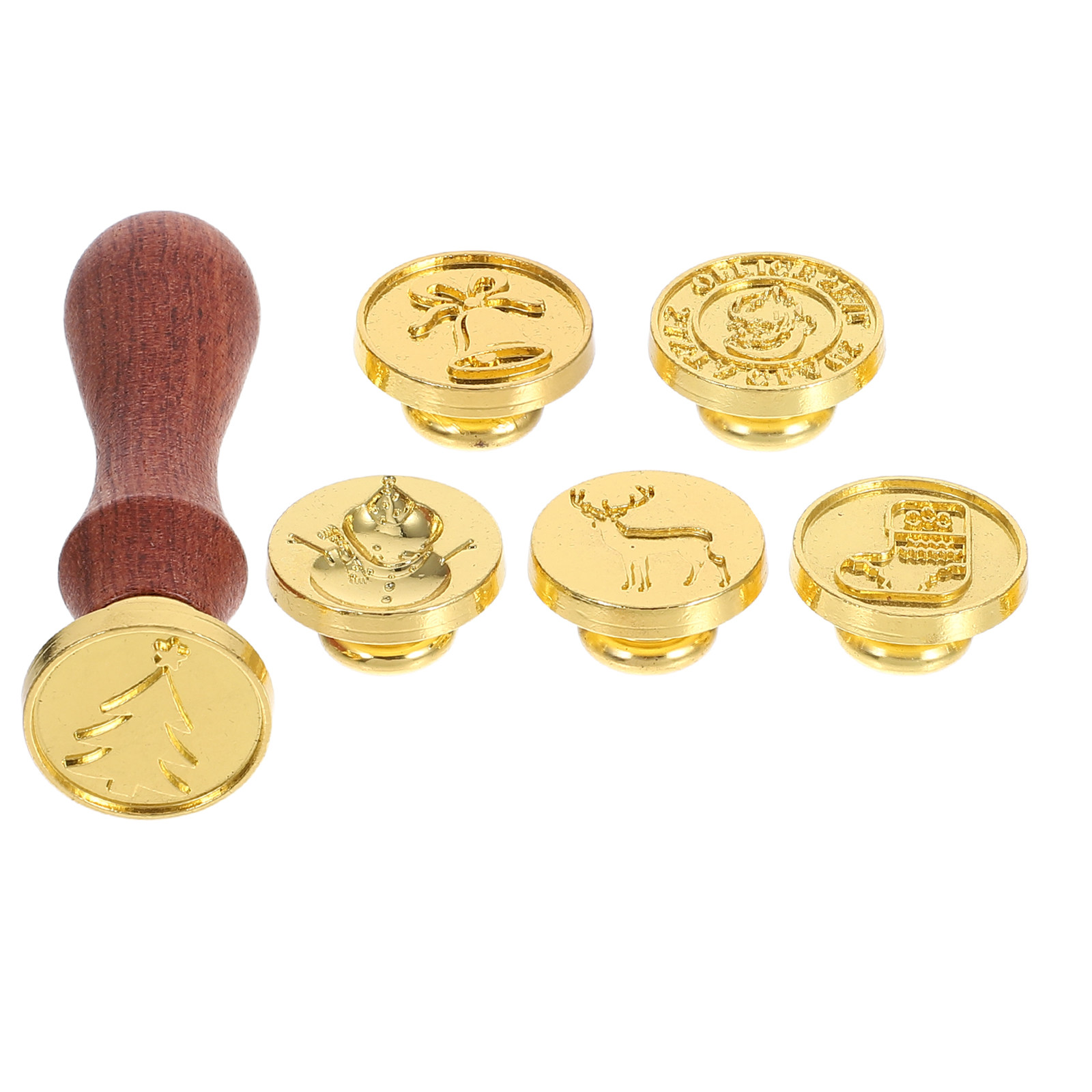 Wax Seal Stamp Set - 1 Set Vintage-Siegelstempel-Set mit Weihnachtsmotiven, Holzgriff