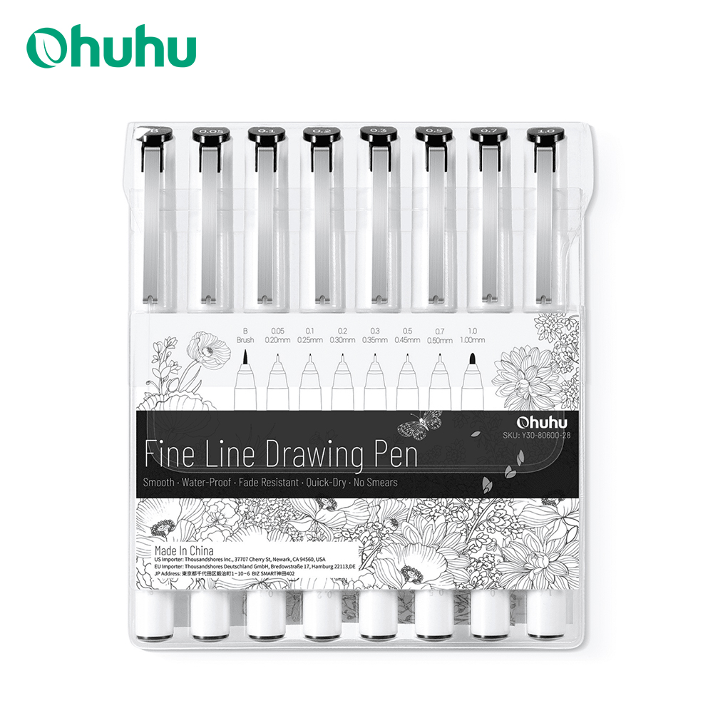 Correction Pen Fine - Ohuhu Micro Pen Fineliner Zeichenstifte, 8er-Pack,