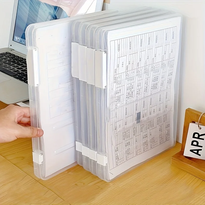 Archive Box Set - 5-teiliges A4-Aktenaufbewahrungsbox-Set, transparente Archivbox mit doppeltem