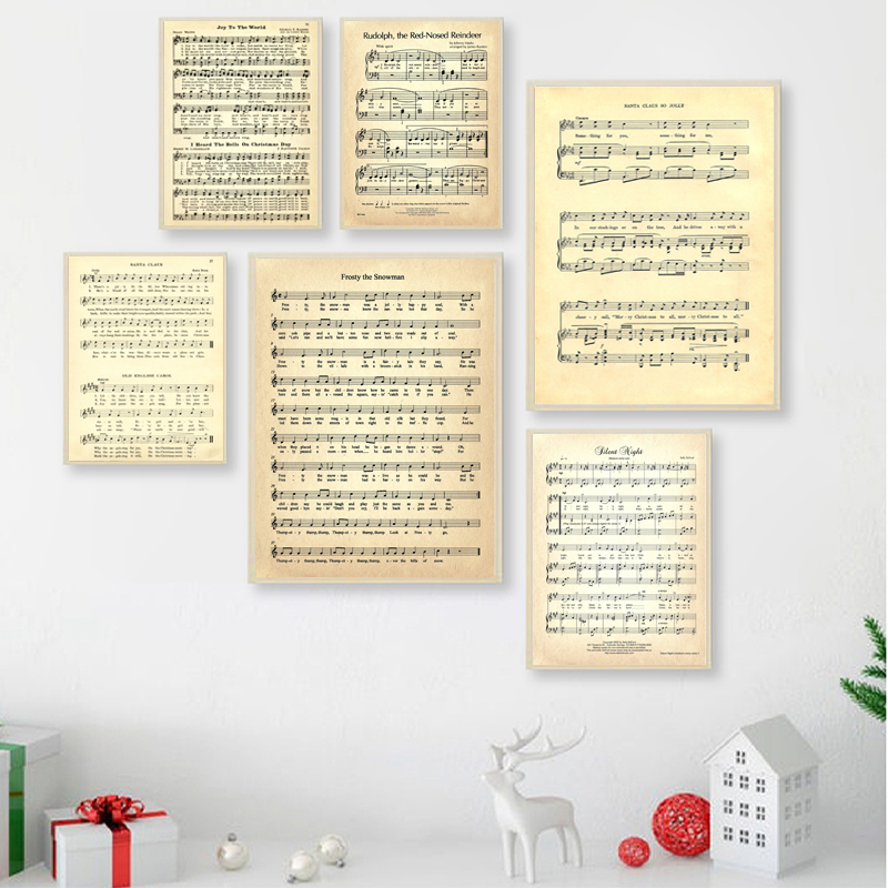 Ink Blotter Paper - WEIHNACHTEN CAROLS Noten Poster und Drucke