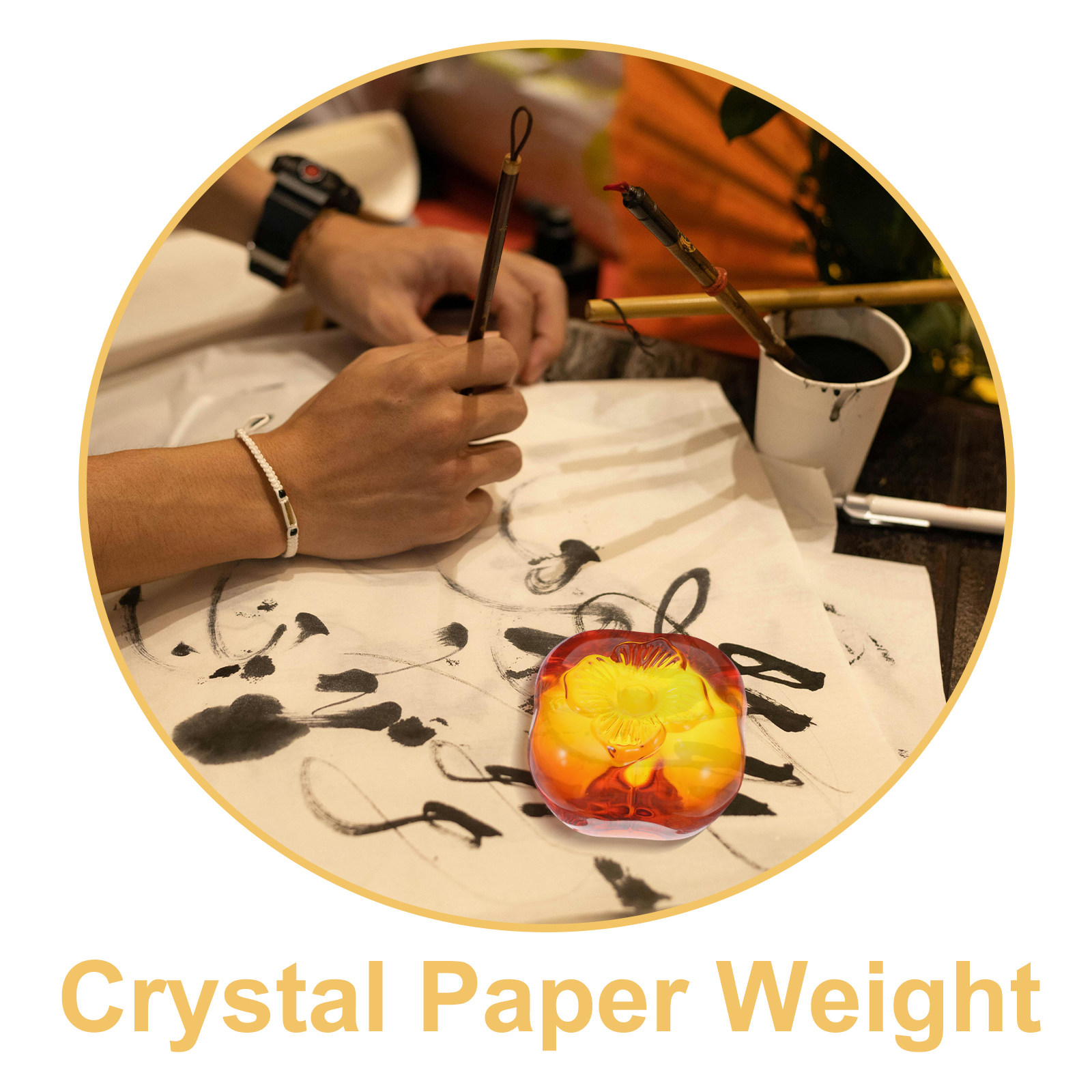 Glas-Persimmon-Papiergewicht,  – Book Weight Glass Bewertung und Preis